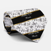 花嫁の父,ブラックと金ゴールド ネクタイ (ロール)