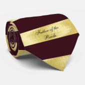 花嫁の父，ブルゴーニュと金ゴールド ネクタイ (ロール)