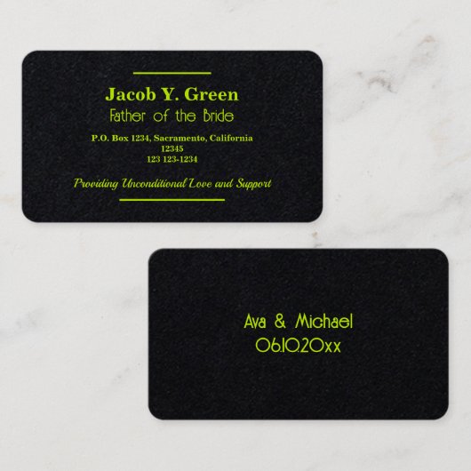 花嫁の父 名刺 (正面/裏面)