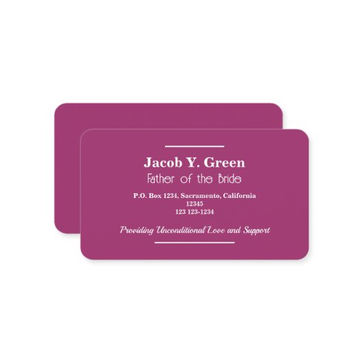 花嫁の父 名刺 (正面/裏面インサイチュ)