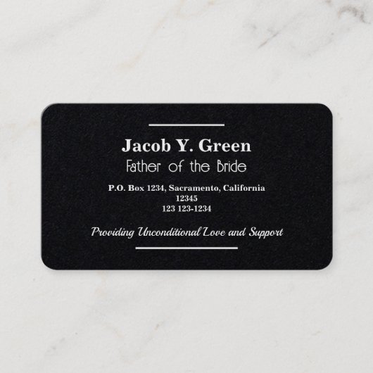 花嫁の父 名刺 (正面)