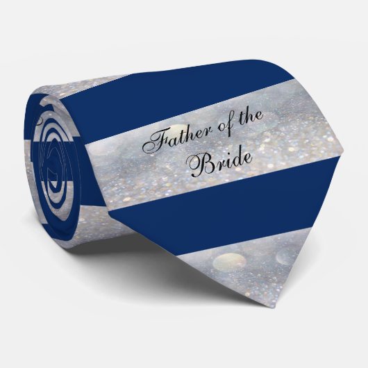 花嫁の父,青と銀 ネクタイ (ロール)