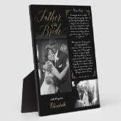 花嫁の父 |黒い金ゴールドメッセージと写真 フォトプラーク (側面)