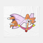 花嫁の猫 ウェディングドレス.PNG フリースブランケット (正面(横))