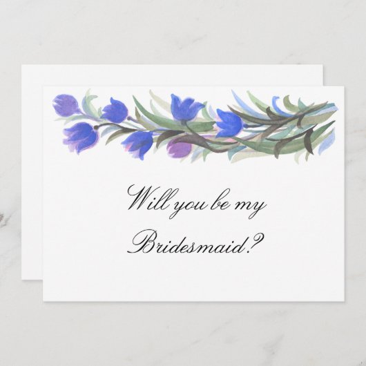 花嫁の申し出は青いセージの花 招待状 (正面/裏面)