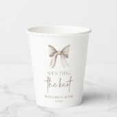 花嫁の白いリボンの結婚前パーティー 紙コップ (裏面)