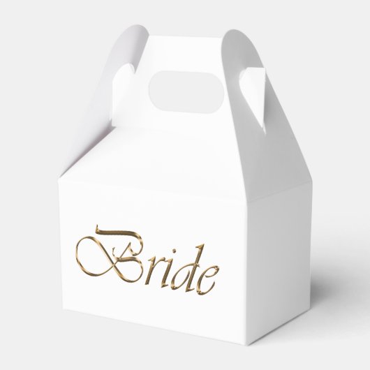 花嫁の白と金ゴールドの書道エレガント フェイバーボックス (正面サイド)