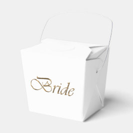 花嫁の白と金ゴールドの書道シックエレガントな フェイバーボックス