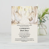 花嫁の白結婚のドレスストリングライトはドレープ 招待状 (スタンド正面)