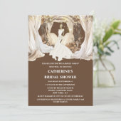 花嫁の白結婚のドレスボーホストリングライト 招待状 (スタンド正面)