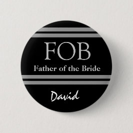 花嫁の白黒結婚式ボタンの父 缶バッジ