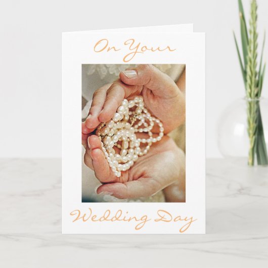 「花嫁の真珠」，皆さんのお祝結婚い カード (正面)