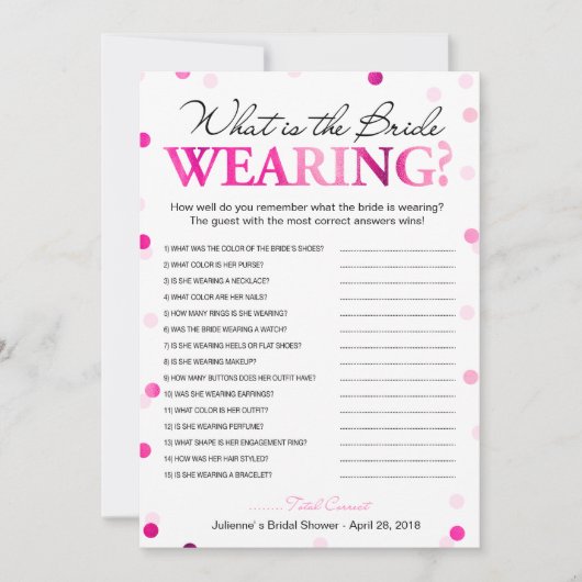 花嫁の着付けゲームとは |マゼンタ紙吹雪 招待状 (正面)