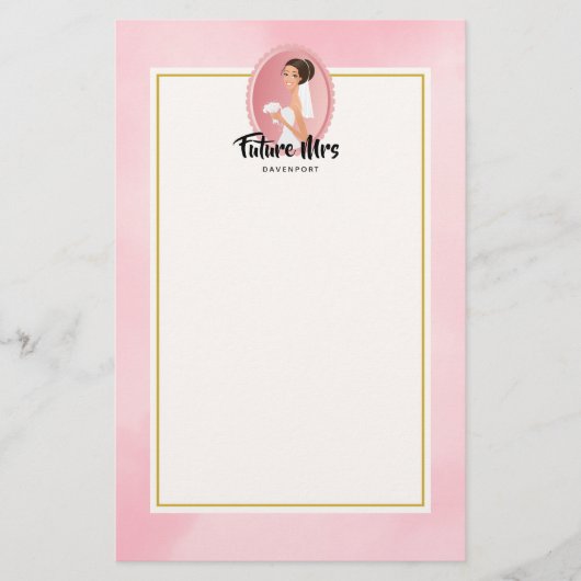 花嫁の着物を着た結婚未来の夫人 便箋 (正面)