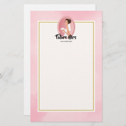 花嫁の着物を着た結婚未来の夫人 便箋 (正面/裏面)