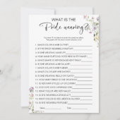 花嫁の着用ブライダルシャワーゲーム 招待状 (正面)