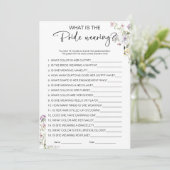 花嫁の着用ブライダルシャワーゲーム 招待状 (スタンド正面)