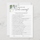 花嫁の着用ブライダルシャワーゲーム 招待状 (正面)