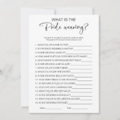 花嫁の着用ブライダルシャワーゲーム 招待状 (正面)