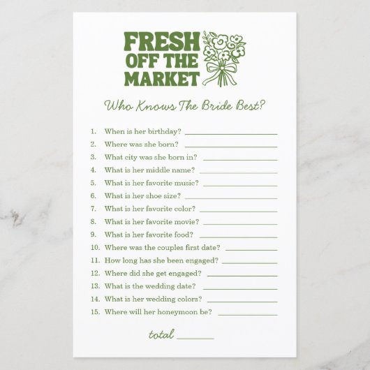 花嫁の知り合い最高のブライダルグリーンシャワーゲーム (正面)