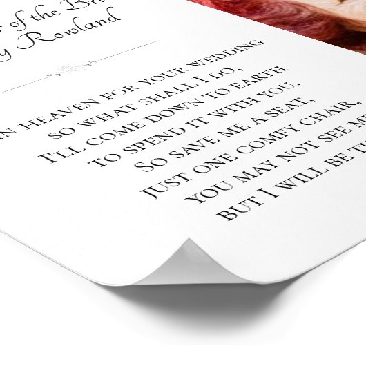 花嫁の祖母の写真記念ウェディング ポスター (角)