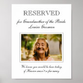 花嫁の祖母の写真記念 結婚式 ポスター (正面)