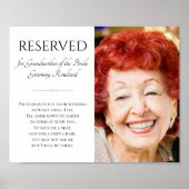 花嫁の祖母の写真追悼 ウェディングメモリアル ポスター (正面)