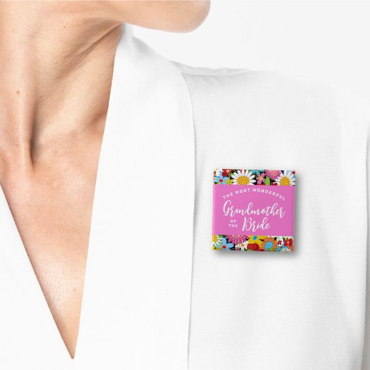 花嫁の祖母の春の花結婚 缶バッジ