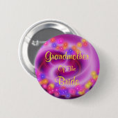 花嫁の祖母の渦巻形のハート 缶バッジ (正面&裏面)