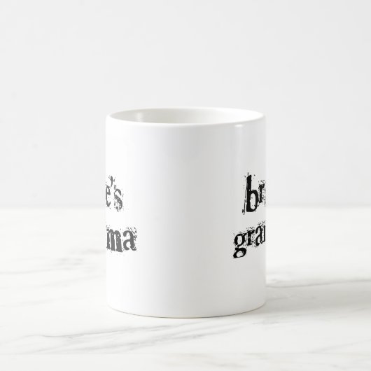 花嫁の祖母の黒の文字 コーヒーマグカップ (中央)