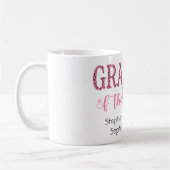 花嫁の祖母ギフトピンクブラックヒョウ柄 コーヒーマグカップ (左)