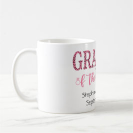 花嫁の祖母ギフトピンクブラックヒョウ柄 コーヒーマグカップ