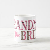 花嫁の祖母ギフトピンクブラックヒョウ柄 コーヒーマグカップ (中央)