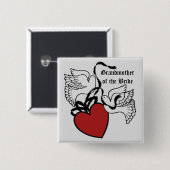 花嫁の祖母ハート鳩ボタン 缶バッジ (正面&裏面)