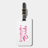 花嫁の祖母ピンク・オン・ホワイト ラゲッジタグ (正面縦)