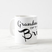 花嫁の祖母ブラックオンホワイト コーヒーマグカップ (正面左)