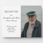 花嫁の祖父の写真記念椅子 結婚式 フォトプラーク (正面)