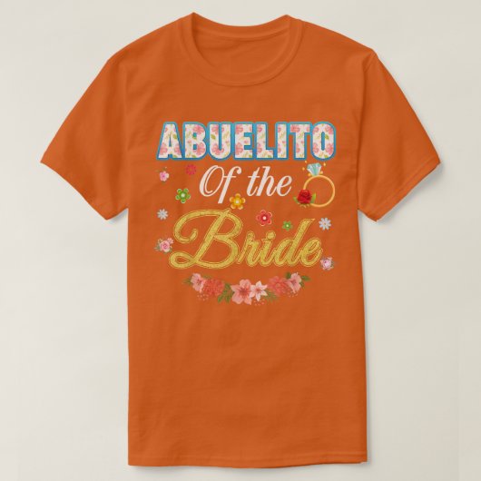 花嫁の祖父 結婚式 親族 花 Tシャツ (デザイン正面)