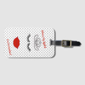 花嫁の私、リップスティックティアラでパーティー旅行 ラゲッジタグ (正面横)