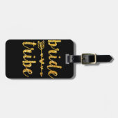 花嫁の種族の新婦付添人の金ゴールドのグリッター ラゲッジタグ (正面横)