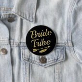 花嫁の種族の金ゴールドのグリッターの新婦付添人ボタン 缶バッジ (インサイチュ)