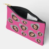 花嫁の笑顔を守る!面白い新郎の顔 ブライダルシャワー アクセサリーポーチ (見開き)