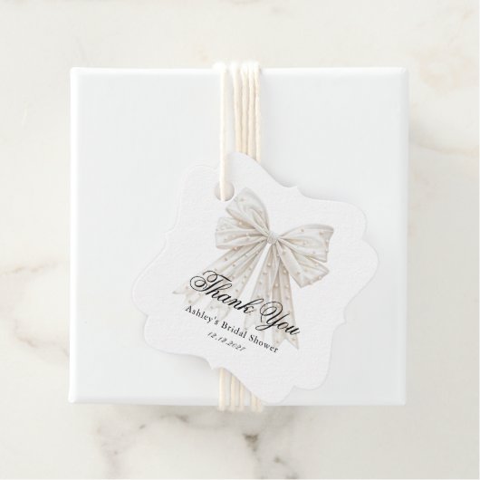 花嫁の結び目 パールのリボン ブライダルシャワーのお祝い フェイバータグ (インサイチュ)