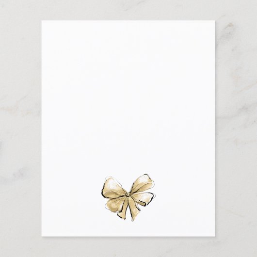 花嫁の結婚ガウン予算ブライダルシャワー招待状 (裏面)