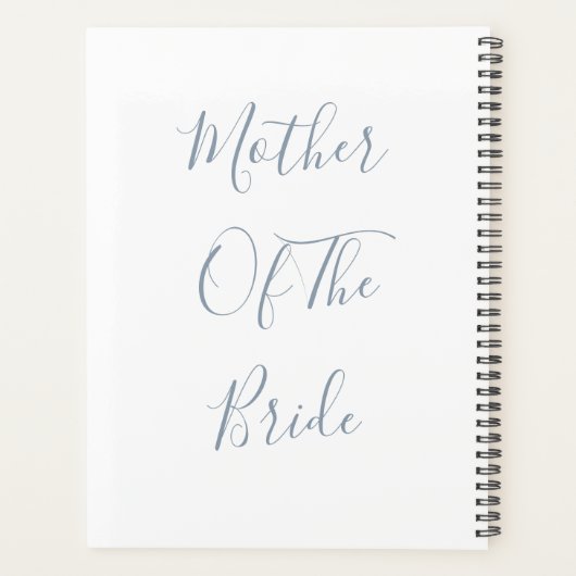 花嫁の結婚式のギフトのお願いの埃っぽい青い母 プランナー手帳 (裏面)
