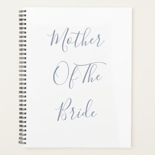 花嫁の結婚式のギフトのお願いの埃っぽい青い母 プランナー手帳 (正面)