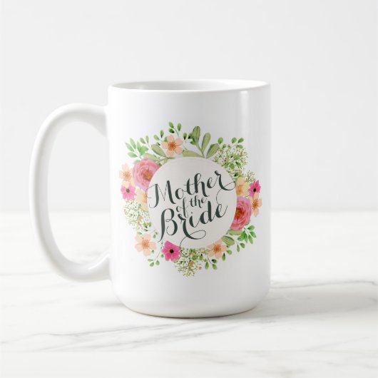 花嫁の結婚式のクラシックのマグのエレガントな母 コーヒーマグカップ (左)