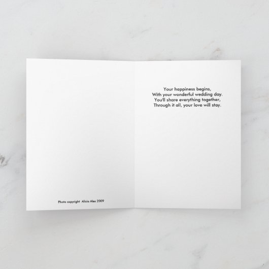 花嫁の結婚式の招待状のガーター カード (内部)