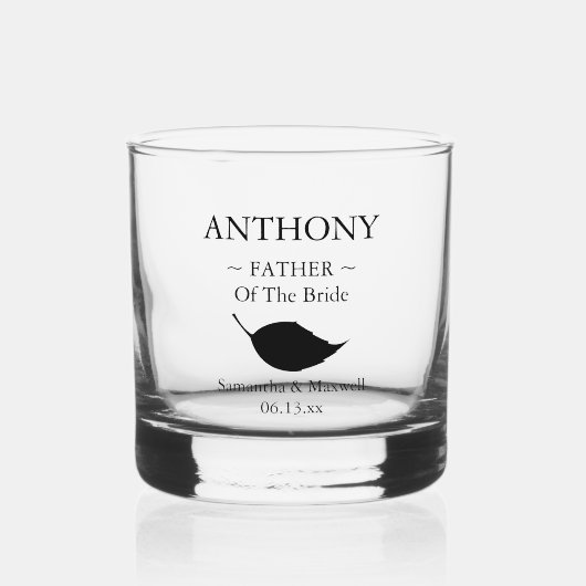 花嫁の結婚式パーソナライズされたの父親 ウイスキーグラス (正面)