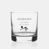 花嫁の結婚式パーソナライズされたの父親 ウイスキーグラス (正面)